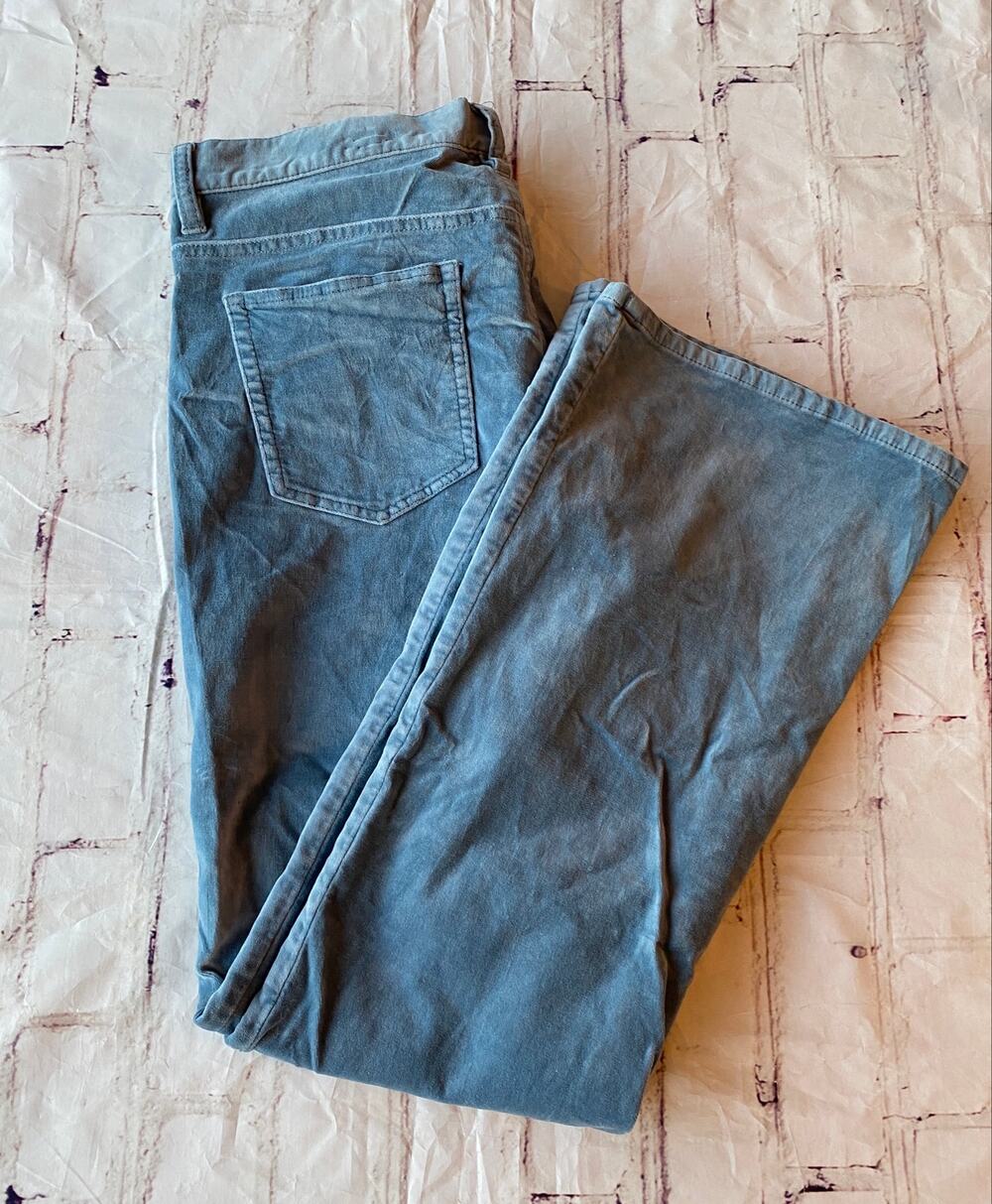 Vintage Gap Low Rise Bootcut Velvet Pants Powder Blue Stretch Sz 12R